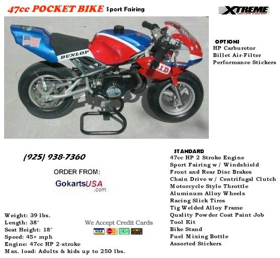 Xtreme 47cc Pocket Bike