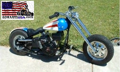 Little Bad Ass Mini Motorcycle 5hp Tecumseh 4 Stroke 45+mph!! TAV-30 Torque Converter, Front Suspension